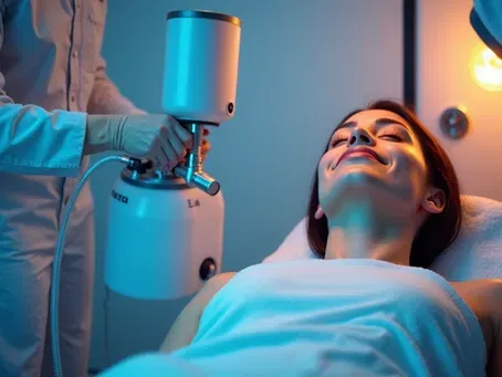 Client relaxing during a professional facial and skincare treatment